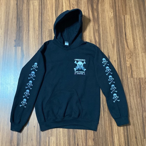 Global Pandemic Sweatshirt Hoodie St Augustine Florida Black Size Small - Picture 5 of 10